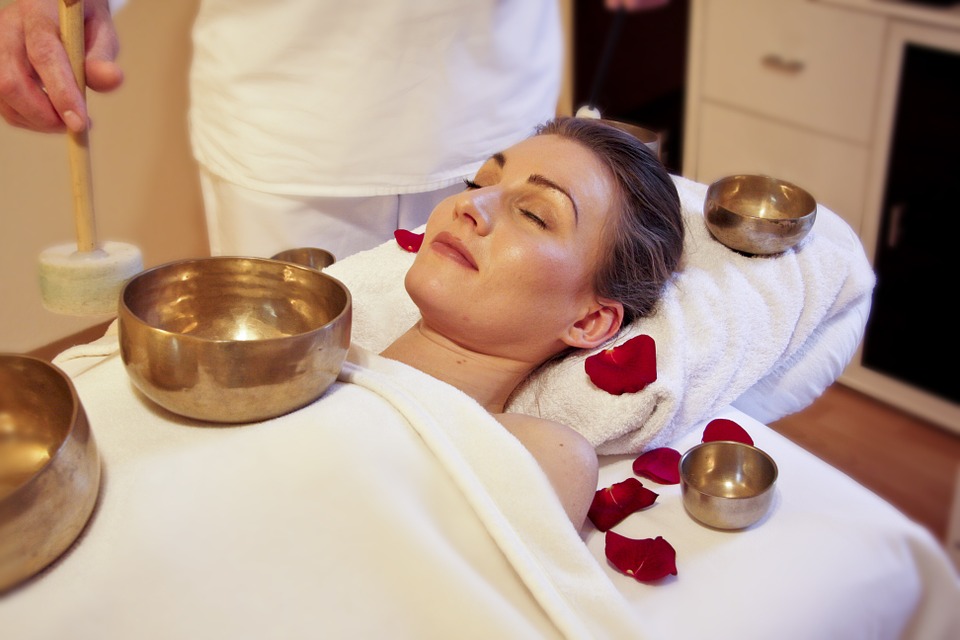woman massaged